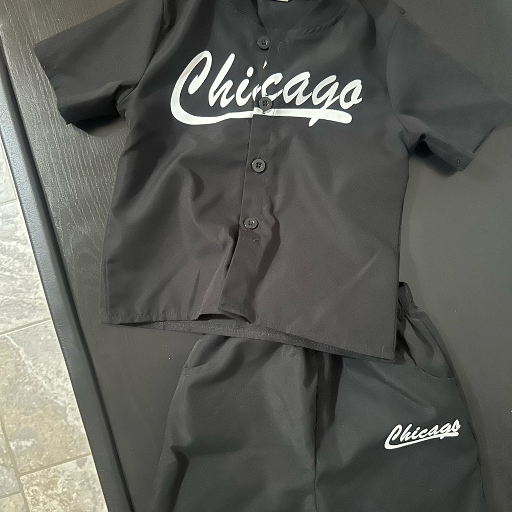 Chicago Kids Black Shirt & Shorts Set
